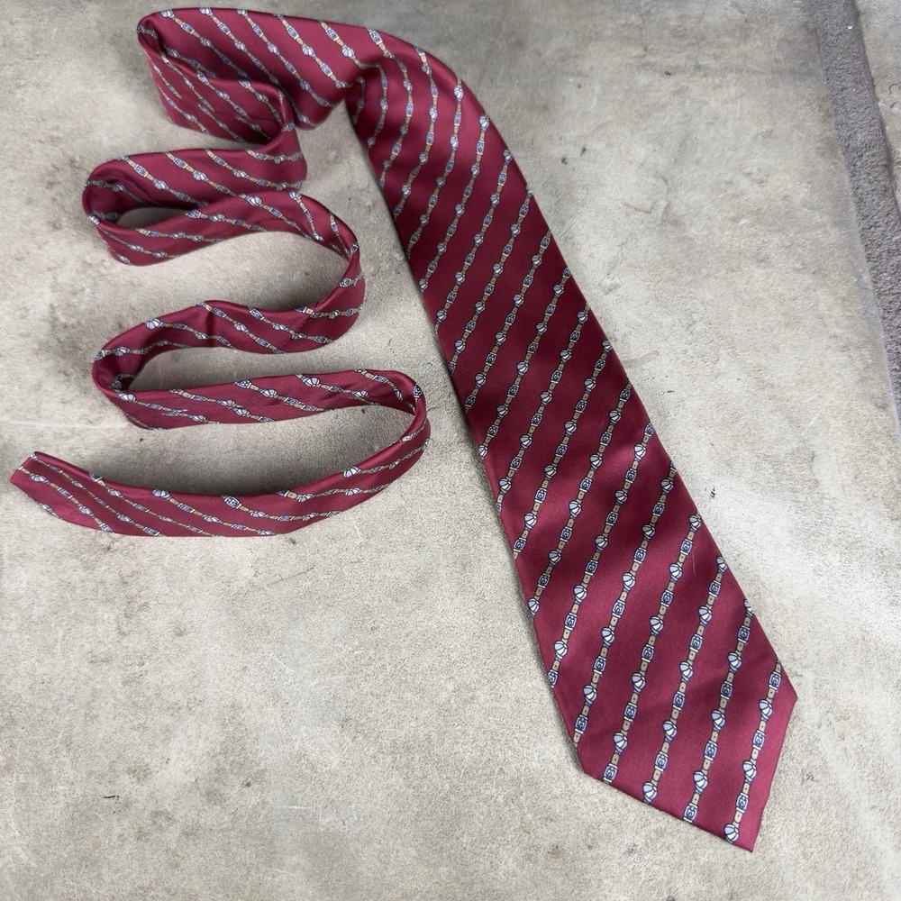 The Custom Shop‎ 100% Silk Belt Pattern Tie Red